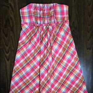 Lilly Pulitzer Plaid strapless dress